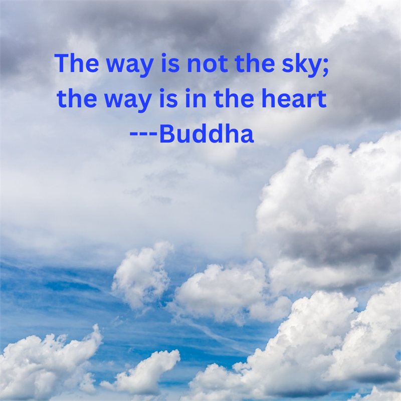 The way is not in the sky; the way is in the heart — Buddha