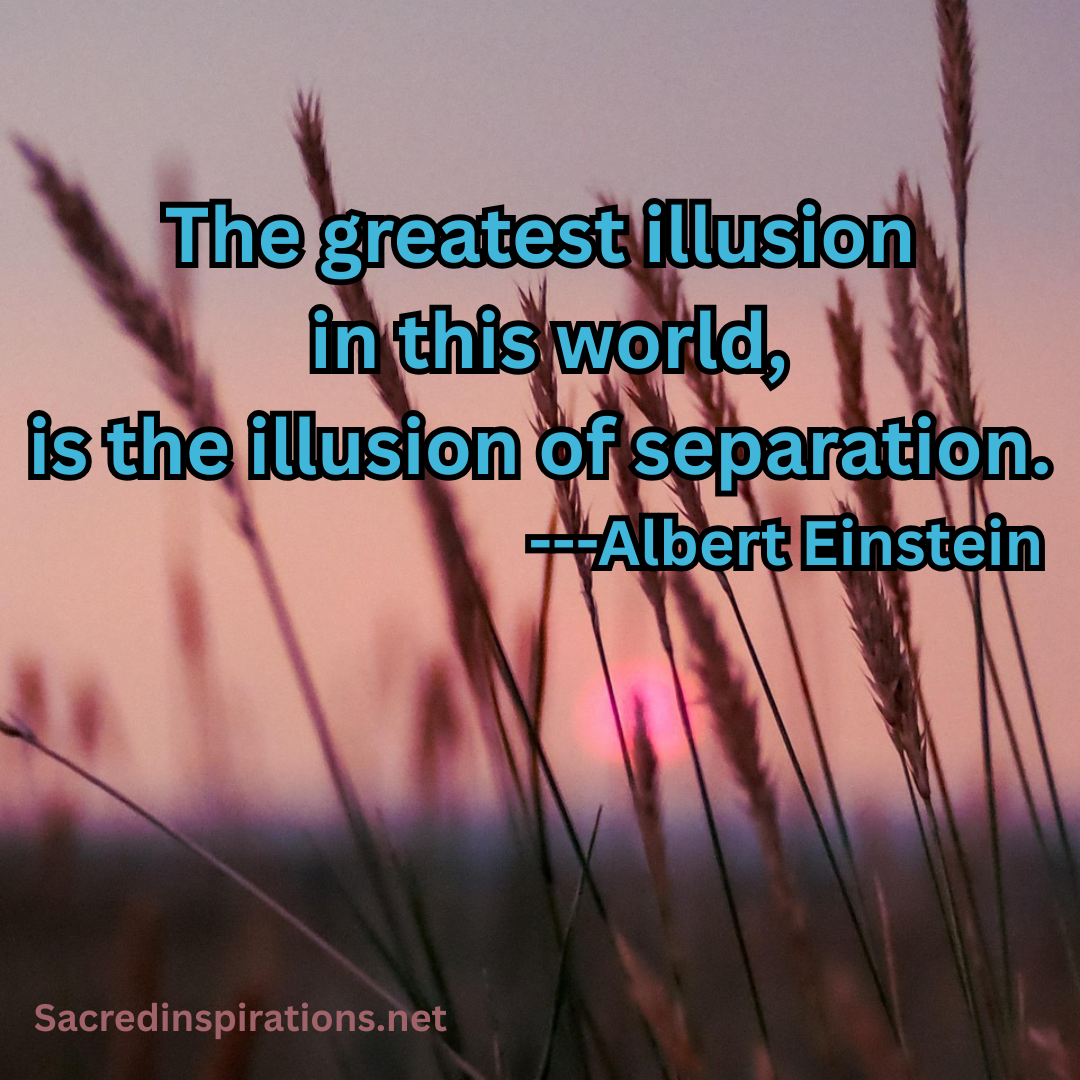 The greatest illusion is the illusion of separation — Albert Einstein