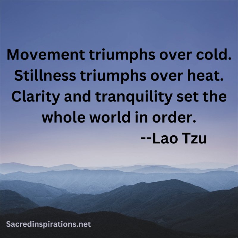 Movement triumphs over cold, stillness triumphs